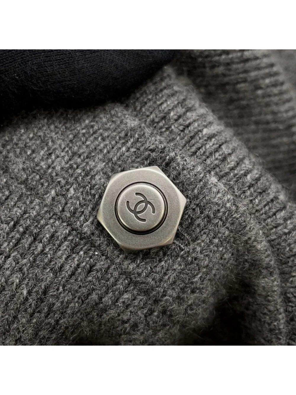 Chanel Dress Knit CC Logo Cashmere 36